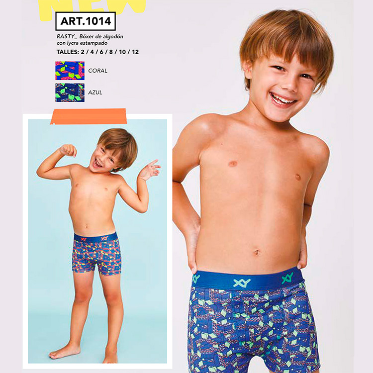 XY ART XY1014 Bóxer niño algodón lycra estampadö RASTY