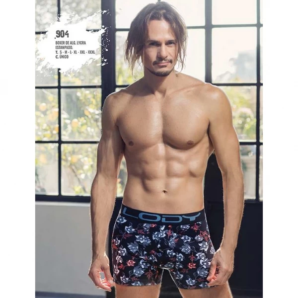 Lody Men ART.LM9041 BOXER DE ALG LYCRA CON ESTAMPA CON TRAMA